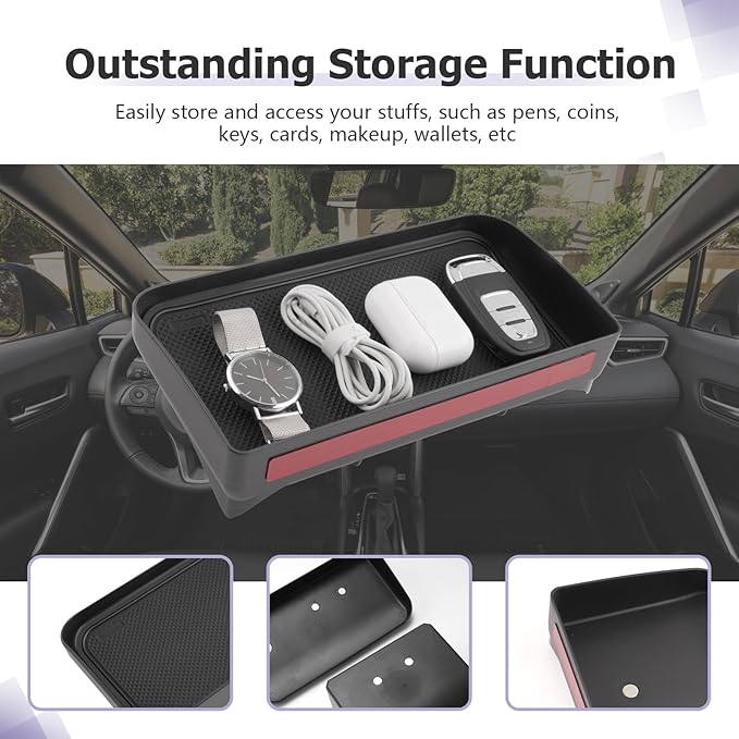 LUWU Dashboard Storage Tray Compatible with 2019-2024 2025 Toyota Corolla / 2022 2023 2024 Corolla Cross Center Console Display Box Hidden Tray Behind Screen 2024 2025 Corolla Accessories