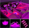 Car LED Strip Light, EJ's SUPER CAR 4pcs 36 LED Car Interior Lights Under Dash Lighting Waterproof Kit,Atmosphere Neon Lights Strip for Car,DC 12V(Pink)
