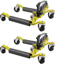 2 Pcs Car Wheel Dolly with Hydraulic Tire Jack, 1500LBS Capacity Trailer Dolly for Vehicle Positioning for Truck RV Trailer, Yellow