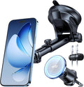 【Military-Grade】HTU for MagSafe Car Mount【Upgraded Strongest Suction】Magnetic Phone Holder Cell Stand for Dashboard Windshield Vent,Truck Cradle for iPhone 17 Pro Max 16 15 14 13 12 Tesla,Silver Gray