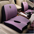 Heightening Wedge Car Seat Cushion Pad for Driving with Comfort Memory Foam, Curved Design Closely Adheres to The Lumbar Spine and Buttocks, Relieving Fatigue Broader Vision (Cushion Set,Purple)
