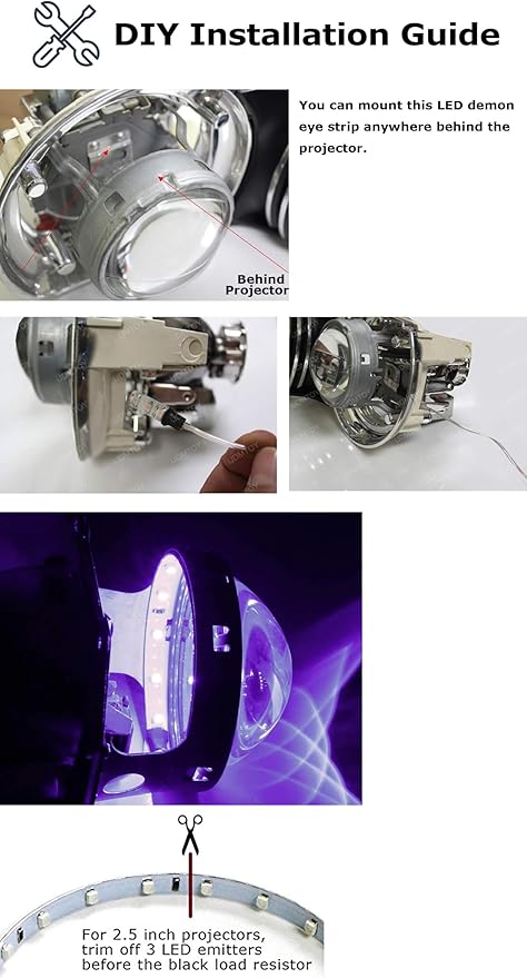iJDMTOY Emerald Green 15-SMD LED Accent Ambient Lighting Kit Compatible with Car Motorcycle Projector Lens Demon Eye Retrofit