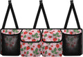 Car Trunk Organizer Pink Strawberry Back Seat Car Organizer Equipped with Robust Elastic Net, Hanging Car Storage Organizer with Lids, Space Saving Expert