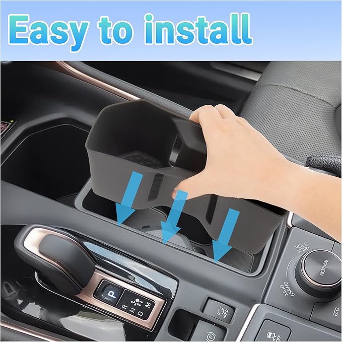 Center Console Cup Holder Compatible with 2024-2026 Toyota Grand Highlander Interior Accessories, Silicone Gear Shift Panel Storage Box and Double Cup Holder