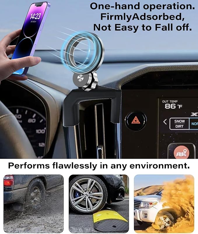Magnetism Car Phone Holder for Subaru Forester 2025 2026 Accessories Compatible with MagSafe Hands-Free 360 Degree Rotation Adjustable Cell Phone Mount Does Not Affect Air Vent