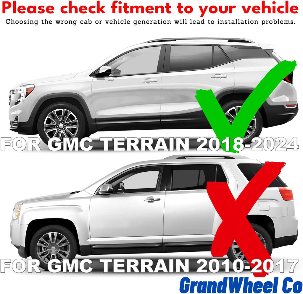 Window Deflectors Smoke Tinted in-Channel Side Window Vent Visor Deflectors Rain Guards Compatible with Terrain 2018-2024 - 4pcs. GW0880