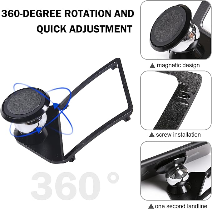 Car Mobile Phone Mount Compatible with BMW 3 4 Series M3 M4 F30 F31 F32 F33 F34 F36 F80 F82 F83 360-Degree Rotary Cell Phone Holder Navigation Bracket Accessories(Magnet)Suggested Purchase Style B