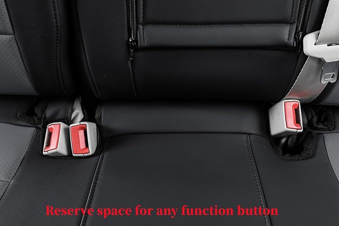 coverdream Forester Car Seat Covers Custom Fit for 2009-2013 Subaru Forester Seat Covers,Rear Seat W/Cup Holder,Full Coverage Waterproof Leather Seat Protector(Full Set,Black/Gray)