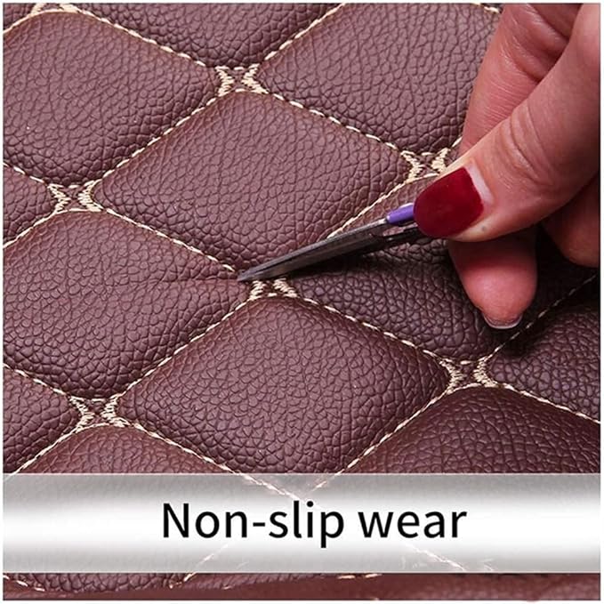 Custom Car Mats All Weather Fit Automotive Floor Mats PU Leather Protector Mat for Most Sedan, SUV, Truck Floor Mats (All Black+Red bar)