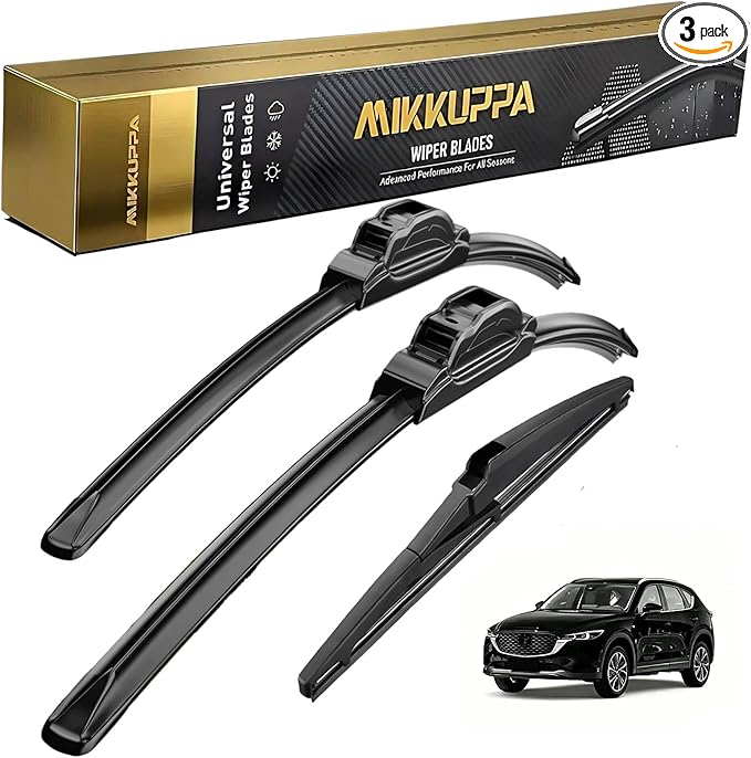 MIKKUPPA 26"+16"+12" Windshield Wiper Blades Replacement for 2006-2015 Mazda 5, Front & Rear Wiper Blades Set, Durable Stable Quiet All Season (Pack of 3)