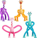 XONTEUS 4 Pcs Pop Tubes Giraffe Travel Airplane Road Trip Car Activities Essential ,Telescopic Suction Cup Sensory Fidget Toys,Screen-Free Activity for Boy & Girl , Stocking Stuffers for Kids