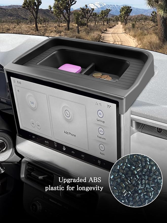 CDEFG for 2025 2026 Ford Maverick Center Console Dash Screen Organizer 13.2-Inch 2025 2026 Ford Maverick Dashboard Behind-Screen Storage Box 2025 2026 Ford Maverick Truck Accessories