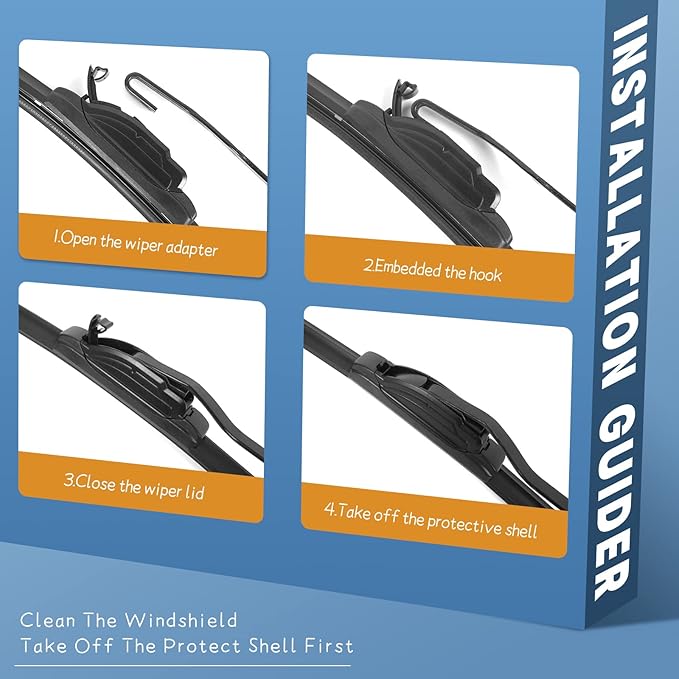 MIKKUPPA 26"+17" Windshield Wipers with 12" Rear Wiper Blade Replacement for 2013-2021 Nissan Rogue Pathfinder, 2014-2020 Infiniti QX60, Windshield Wipers Blades Kit - U/J Hook All Season, Pack of 3