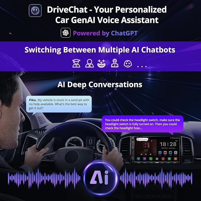 ATOTO A5L 7inch Android Double DIN Car Stereo, Wireless CarPlay&Android Auto Touch Screen, Wi-Fi/USB/BT Tethering, DSP, FM&SS Car Radio, GPS Tracking, MirrorLink, HD LRV, AI Chat, 2G+32G, A5LG2A7T