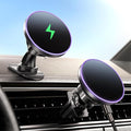 BHHB for Magsafe Car Mount Charger, [2026 Upgrade] 15W 2in1 Magnetic Wireless Car Charger, for Magsafe Car Charger, Vent/Dashboard Phone Holder, ONLY for iPhone 17 16 15 14 13 12 Series(Purple)