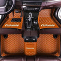 Custom Making Car Floor Mats for 98% Sedan SUV Car Protection Full Coverage Mats Anti-Slip Leather Floor Liners All Weather Car Floor Mats (Orange)