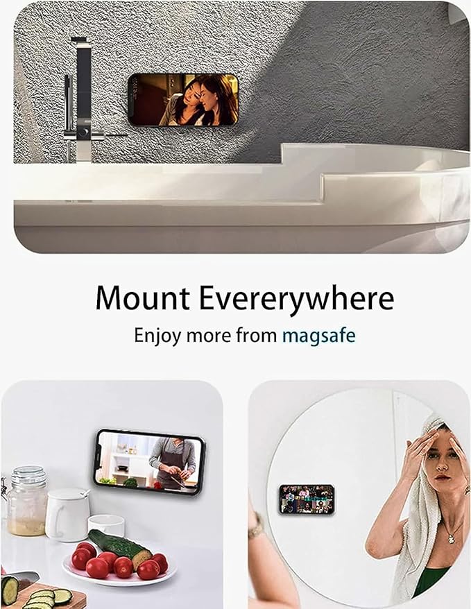 SALEX Compatible with Magsafe Car Mount for Dashboard, Wall, Fridge, Truck, Mirror 2 Pack. Stick On Magnetic Phone Mount for iPhone 15 14 Plus 13 Pro Max 12 Mini. Flat Magnet Dash Phone Holder