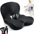 Back and Seat Cushion,Truck Seat Cushion for Long Driving,Ergonomic Non Slip Memory Foam Seat Skin with Back Support,L-Shaped Lumbar Support,Breathable & Machine-Washable,for Car,Office,Home