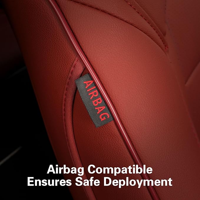EKR Camry Seat Covers for Toyota Camry L, LE, SE 2018-2024 & SE Nightshade 2020-2024,(Not for Hybrid) Leather Car Seat Cover Full Set for Trucks SUV-Faux Leather (Burgundy)