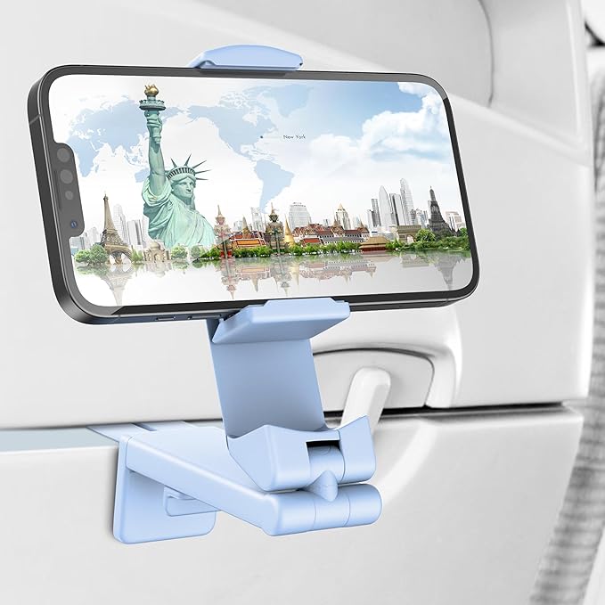 Perilogics Airplane Phone Holder Mount Universal in Flight Hands Free Viewing with Multi-Directional Dual 360 Degree Rotation. The Go-to Choice for Frequent Flyers and Travelers’ Favorite.