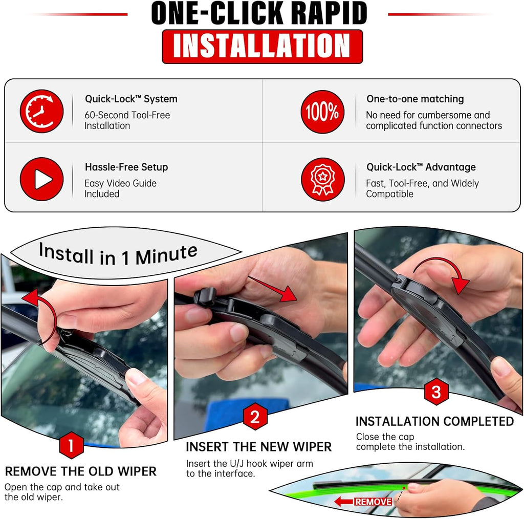 Windshield Wiper Blades Replacement for Ford Expedition Lincoln Navigator 2018 2019 2020 2021 2022 Original Factory Quality Front Rear Wipers Blade Set for My Car - 22" 22" 11" (Pack of 3)