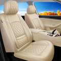 Santa Fe Seat Covers Custom Fit for Hyundai Santa Fe 2007-2026 (Only 5-Seat Version) - Full Set Premium Leather, Waterproof, All-Weather, Airbag Compatible, Only 2 Front seat Covers (Beige)