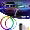 2 in 1 Acrylic Car LED Lights Interior, RGB Ambient Llighting Car Kit with 168 LEDs, 16 Million Colors, Music Sync, App & USB & Remote Dashboard Ambient Lighting for Car