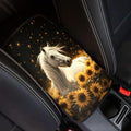 Neoprene Car Center Console Pad Horse Sunflower Print Armrest Cushion Cover Dust-Proof Armrest Seat Box Cover for Most Vehicles Decorative Car Accessories for Women Men