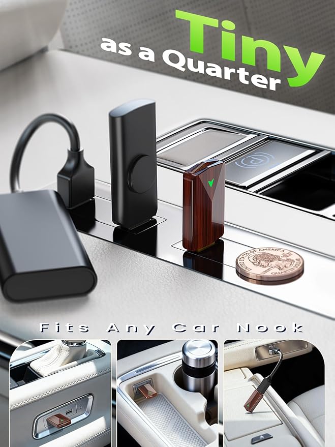 Mini Wireless CarPlay Adapter for iPhone & Android Auto (2026 Upgrade), No Delay, Fast Stable, Plug & Play, Converts Wired to Wireless Carplay Dongle, for Cars from 2016, USB-A/Type-C Brown