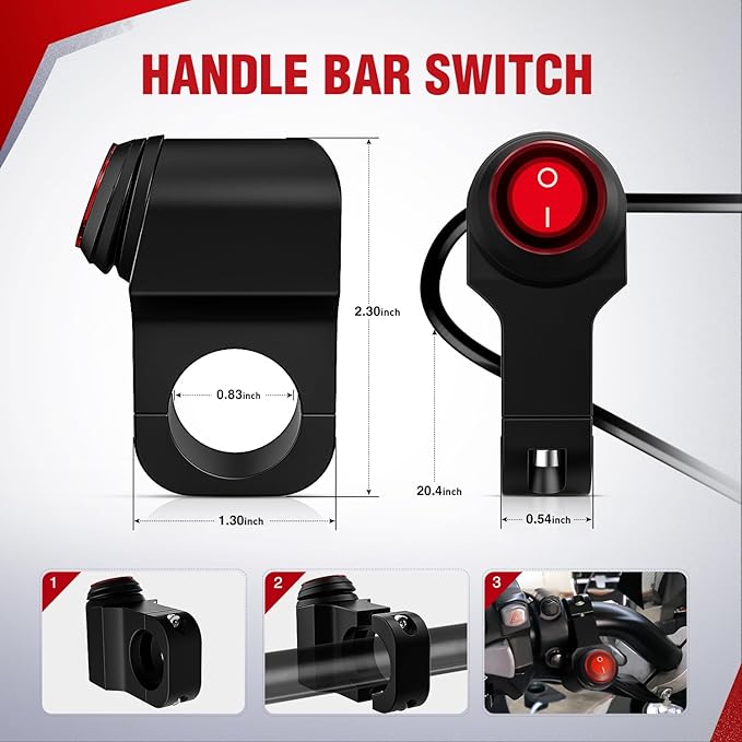 Nilight Wiring Harness Kit Nylon 16 AWG 1 Lead 12V Motorcycle Handlebar Switch On Off Power Relay Blade Fuse for LED Light Bar Off Road Lights on Motorcycles Bicycles ATV UTV