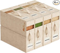 4 Pack Sheet Storage Organizer (King & Queen Size) with handle, Foldable Sheet Set Organizer for Linen Closet, Sheet Organizer for Blanket, Coverlet and Towel, Beige