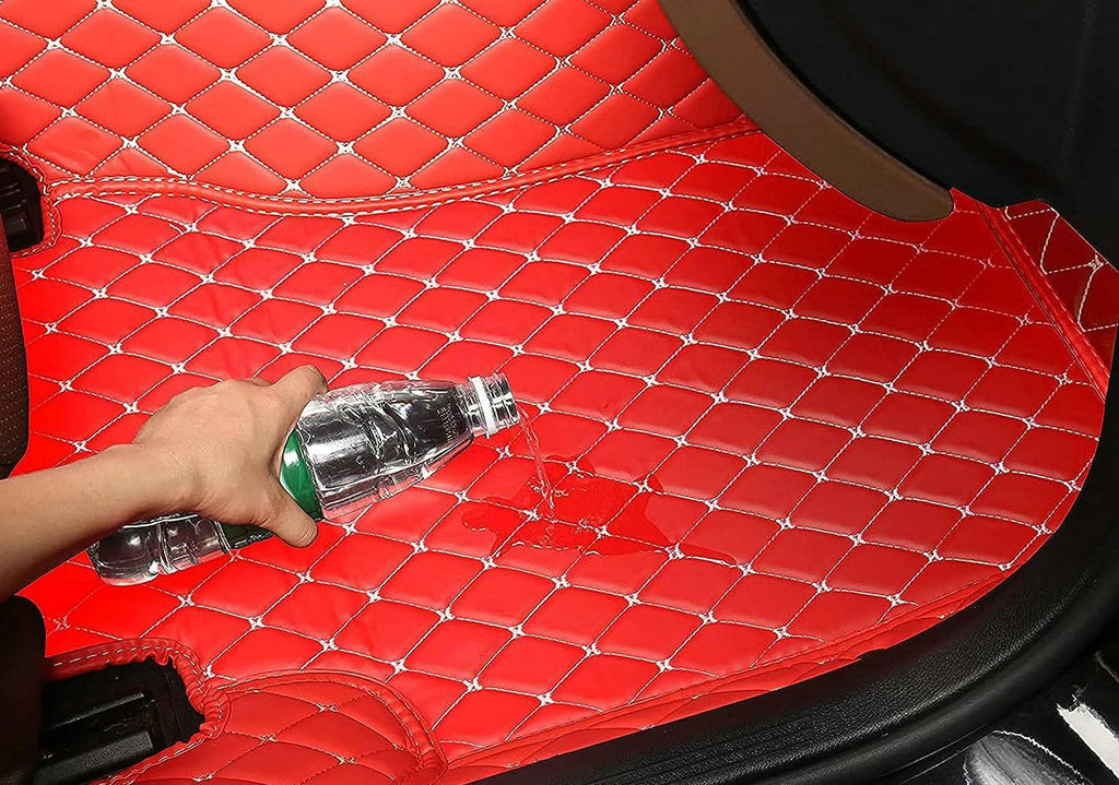 Custom Artificial Leather Waterproof All-Weather Car Floor Mats Fit for 99% Sedan SUV Sports Car Vehicle Car Mat (Purple)