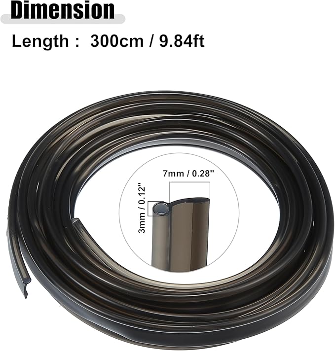 ACROPIX 3mm 0.12" 300cm 9.84ft Universal Skirt Side Glow Optic Fiber Cable Car Light Decoration Black - Pack of 1
