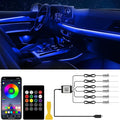 Car LED Interior Strip Lights 6 in 1 APP and Remote Control, RGB 16 Million Colors Ambient Lighting Kit with 315 inches Fiber Optic,Car Decoration for Dash Door Roof