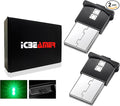 ICBEAMER Mini Smart USB Type-A 2-Pack (Green) | LED Night Light for Car Interior, Trunk, Center Console, Easy Plug-in, Enhance Automotive Ambiance, Perfect for Night Use