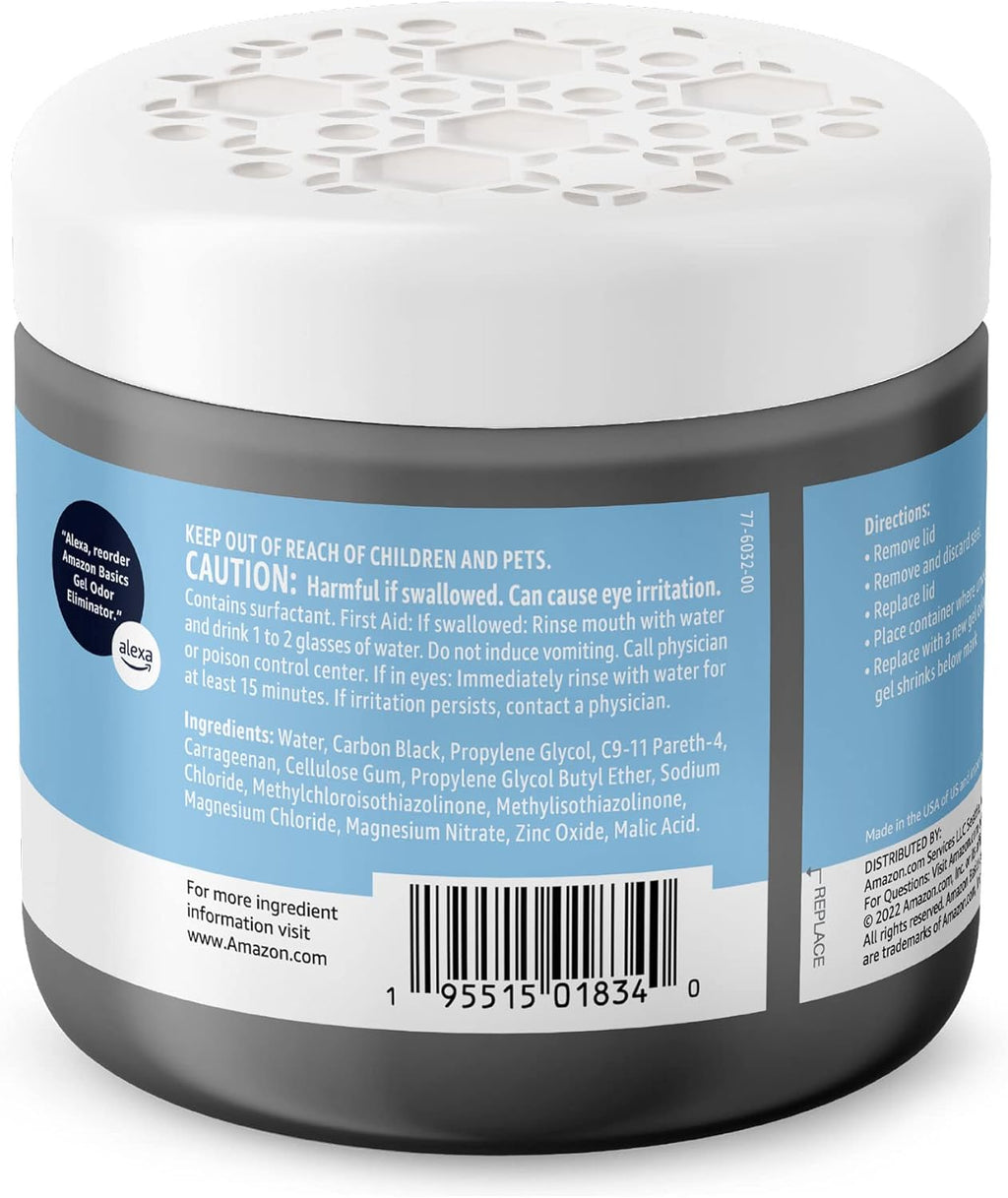 Amazon Basics Gel Odor Eliminator, Activated Charcoal, Fragrance Free, 17 Oz, Pack of 1