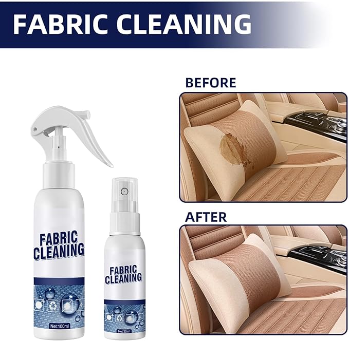 5 Seconds Car Stain Remover, Car Stain Remover, Interior Fabric Leather Cleaning, Car Seat Upholstery Strong Stain Remover, Foam Cleaner Spray for Car (100ml)