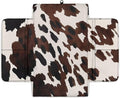 Wanyint Black Brown Cow Print Car Center Console Armrest Cover Anti-Slip Armrest Storage Box Mat Anti-Scratch Middle Console Pad Protective Cover Universal Fit Most Vehicle, SUV, Truck