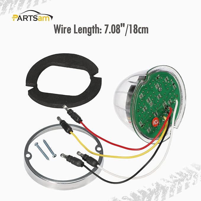 Partsam 1PCS Dual Revolution 17 Led Watermelon Light for Semi Truck, Amber Turn Signal and Marker to White Auxiliary Light, Underglow Lights Compatible with Freightliner Kenworth Peterbilt