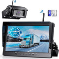 eRapta Wireless Backup Camera System AWX101, Stable Signal 10'' HD with Quad Split Monitor Recording, IP69K Rear View Camera for Truck Trailer Van etc