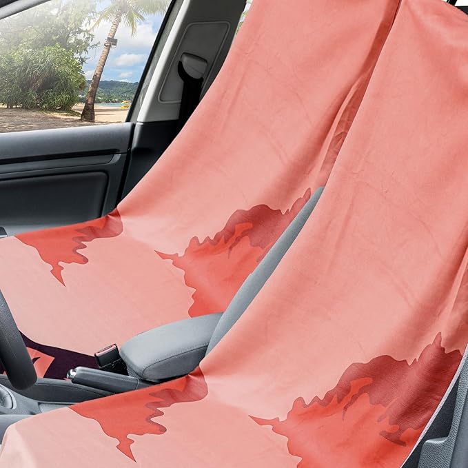 2 Pack Car Seat Towel Covers with Storage Bag 63 x 32 Inch Athletic Running Towel Seat Sweat Washable Non Slip Cover Gift for Car Outdoor Sport Activities (Death Valley National Park)