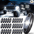 LEDMIRCY Pure White Rock Lights 30PCS 6000K Super Bright Rock Light White for Off Road Trucks ATV UTV SUV Boat Car Underglow TRAI Rig Light Underbody Neon Lights High Power Waterproof Shockproof