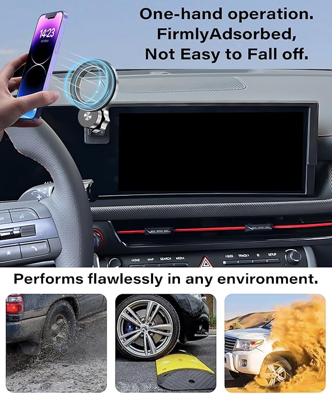 Car Phone Holder for Hyundai Sonata 2024 2025 2026 Accessories Apply to 12.3 Inch Touch Screen Fixed Clip Magnetic Cell Phone Mount Hands-Free 360 Degree Rotation