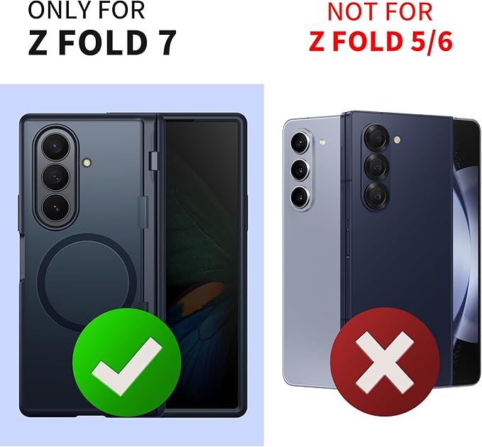 MOBOSI for Samsung Galaxy Z Fold 7 Case with Privacy Screen Protector, [Compatible with Magsafe], [Built-in Kickstand & Full Body Hinge Protection] Magnetic Slim Phone Case for Z Fold7, Black