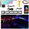 Acrylic Interior Car LED Strip Light, Dreamcolor 6-in-1 RGB Ambient Lighting with APP, 16 Million Colors 175in 600LED Music Sync Lights for Night Driving, Home, Camping & Gift Decor