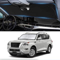 Custom Fit Armada Windshield Sunshade for 2017-2024 2025 Nissan Armada Accessories Front Window Car Shades Shield Cover for Windshield 210T Silver Coating Sun Visor Protector Reflector Blocks UV