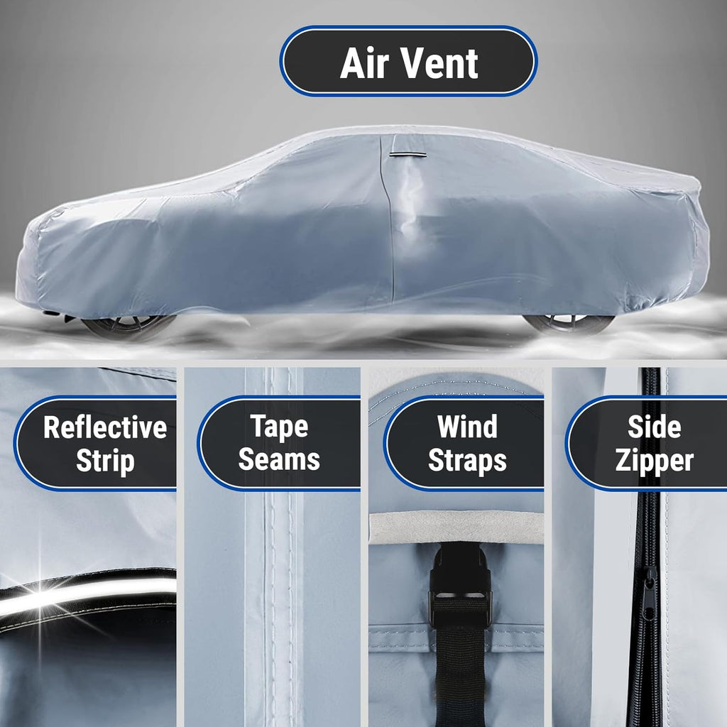 iCarCover Premium Car Cover for 1967-1981 Pontiac Firebird Heavy Duty Waterproof All-Weather Automobiles Custom Fit Indoor Outdoor UV Snow Protection Covers with Straps and Bag