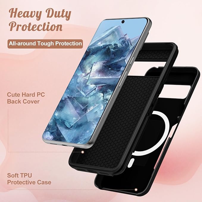 for Google Pixel 8A Case 6.1 Inch - Compatible with MagSafe Women Girls Cute Magnetic Protective Cover Cool Fun Unique Leopard Heavy Duty Shockproof Design for Google Pixel 8A Phone Cases