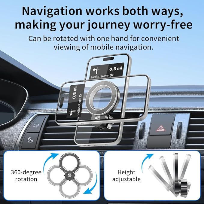 Car Magnetic Phone Mount for Toyota RAV4 2019-2025 [ 7/8 inch Touch Screen ] Auto Interior Accessories Best Cellphone Holder Mobile Cradle Cell Phones Navigation Charging Screen Stand Accessory