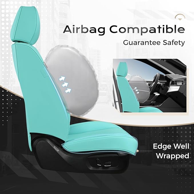 Coverado Seat Covers, Car Seat Covers Front Seats, Car Seat Cover, Car Seat Protector Waterproof, Car Seat Cushion Nappa Leather, Seat Covers Carseat Cover Universal Fit for Most Cars